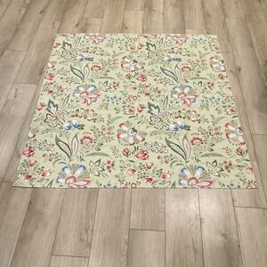 Linen Card Table Tablecloth Handmade Green Floral 52X52‎ Country Cottagecore